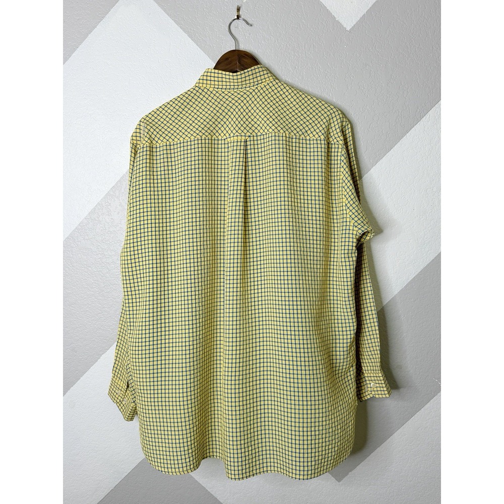 Vintage Ted Baker Shirt Specialist London Mens 4 Yellow Blue Check Button Up XL - Picture 14 of 16